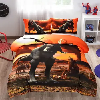 

3D Jurassic Dinosaur War Bedding Set Duvet Cover Pillowcases Quilt Cover Animal