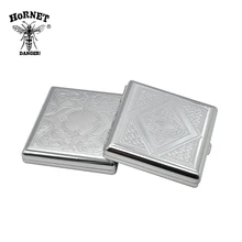 1X Metal Big Size Siver Cigarette Case (91x88MM) Holding 20 Regular Size Cigarettes (85mm*8mm) Tobacco Case Box With 2 Clips