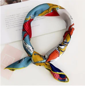 Hot Sales Silk Hair Head Neck Feel Satin Scarf Square Letter Scarf Elegant Women's Collar Handkerchief Bandana Ladis hijab - Цвет: Style 35