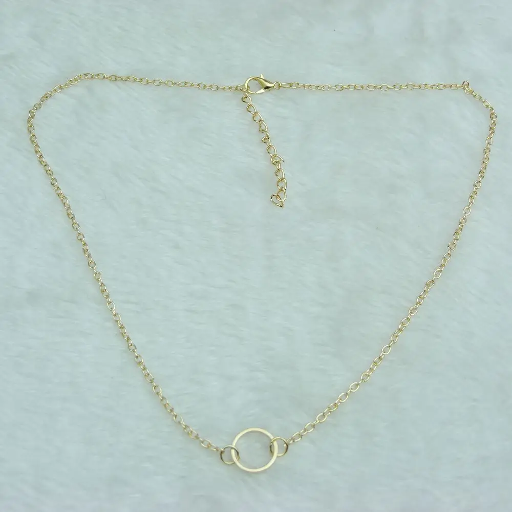 Женская мода минималистский простой круг цепочки с подвесками Ожерелье ND302