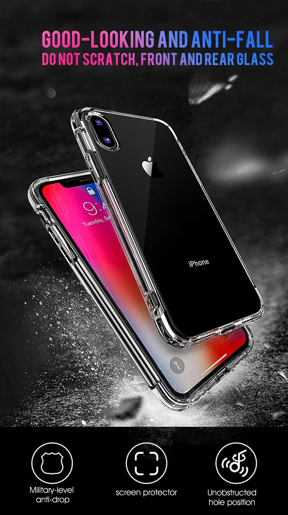 Мягкий чехол на iPhone 11 Pro Max противоударный ясное прозрачное покрытие для iPhone 11Pro X XS MAX XR 6 6S 7 8 Plus Shell