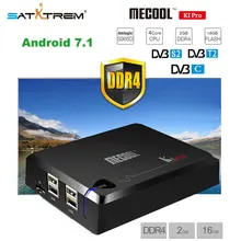 MECOOL KI PRO 2GB DDR4 16GB Rom DVB-T2 DVB-S2 DVB-C Android 7.1 Smart TV Box Amlogic S905D HD Satellite Receiver Support Cccam