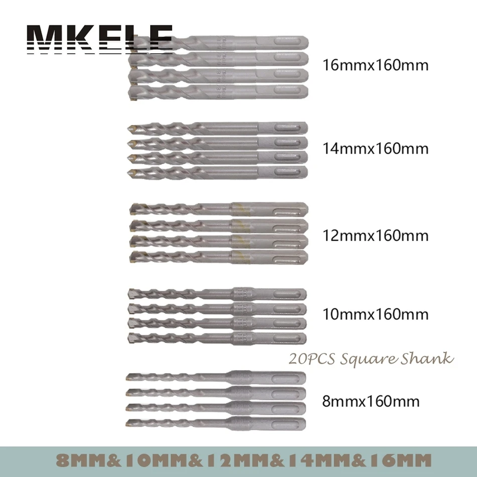 

20Pcs/Set Twist Drill Bit For Metal 40CR Chrome-vanadium Steel Drilling Woodworking 8/10/12/14/16mm Herramientas Power Tools