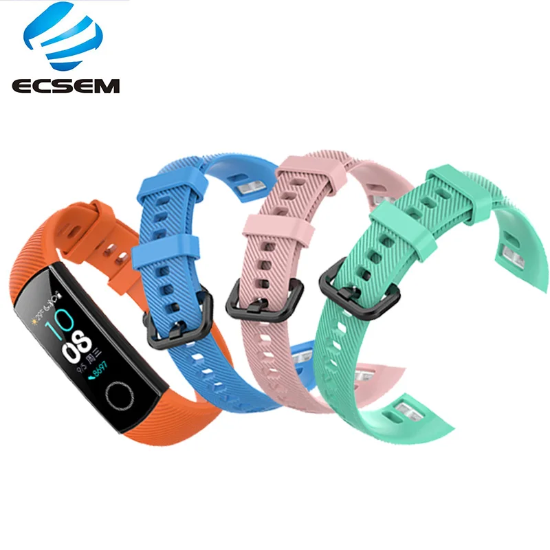 

ECSEM wrist strap for Huawei honor 4 band silicone material 17MM Solid color smart watch band Skin friendly