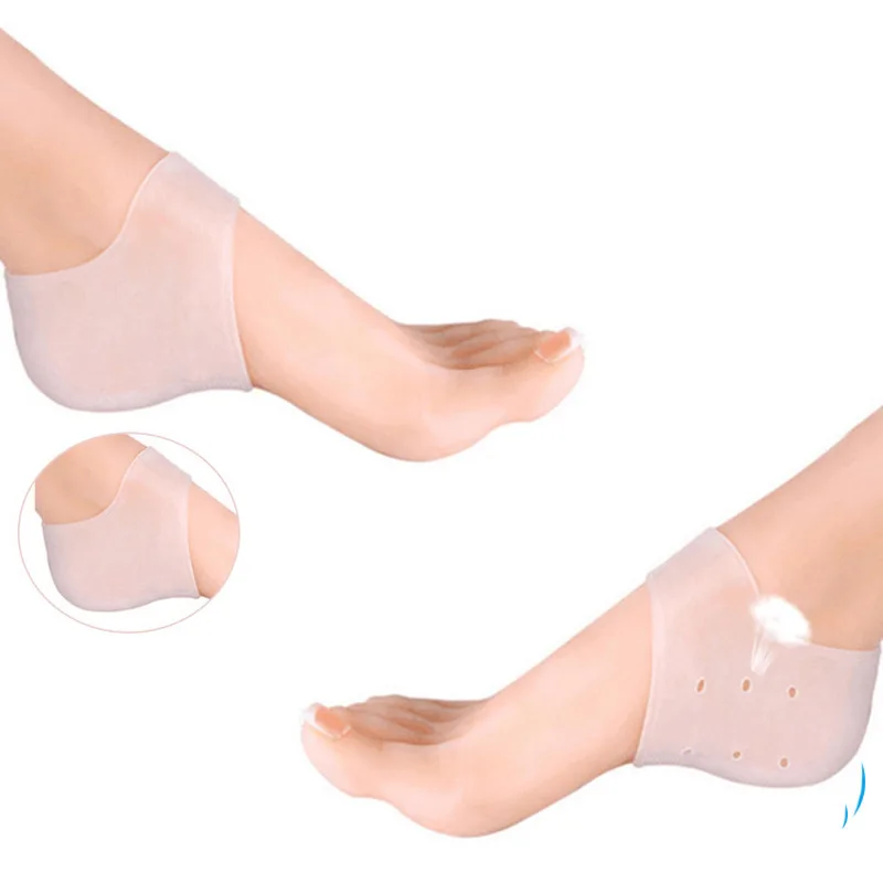 

Feet Care Socks 2PCS New Silicone Moisturizing Gel Heel Socks with Hole Cracked Foot Skin Care Protectors