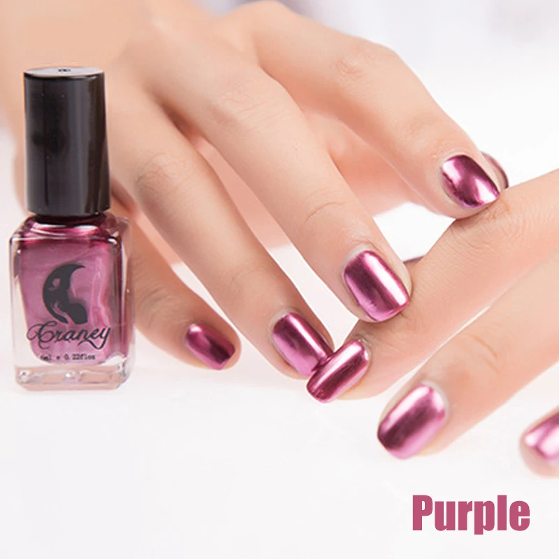 SEXYSHEEP 6 мл зеркальный эффект лак для ногтей металлик Фиолетовый Розовый Золотой Серебряный Хром лак для ногтей маникюрный лак - Цвет: Purple