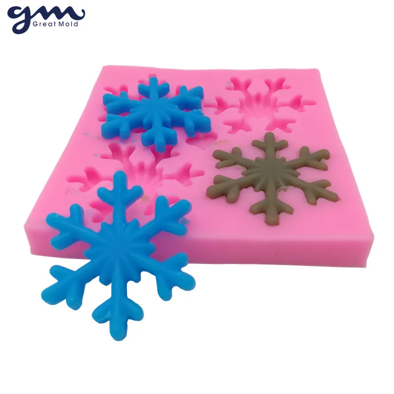

Food Grade Snowflake Cake Decorations Silicone Mold Chocolate Molds Fondant Mold Decorating Cake Tools