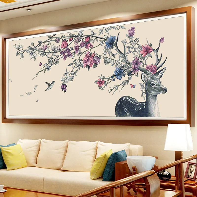 

DIY 5D Sale Diamond Embroidery, Diamond Mosaic, Full, Elk, Blossoming Flowers, Diamond Painting, Cross Stitch,3D, Decoration, Gi