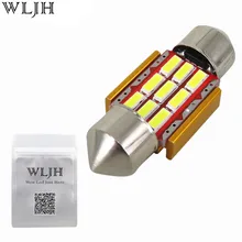 WLJH 1x 31mm Festoon Led For Samsung Chip 4014 SMD Car Interior Light Registration Number Lamp Auto Lighting Bulb White Canbus