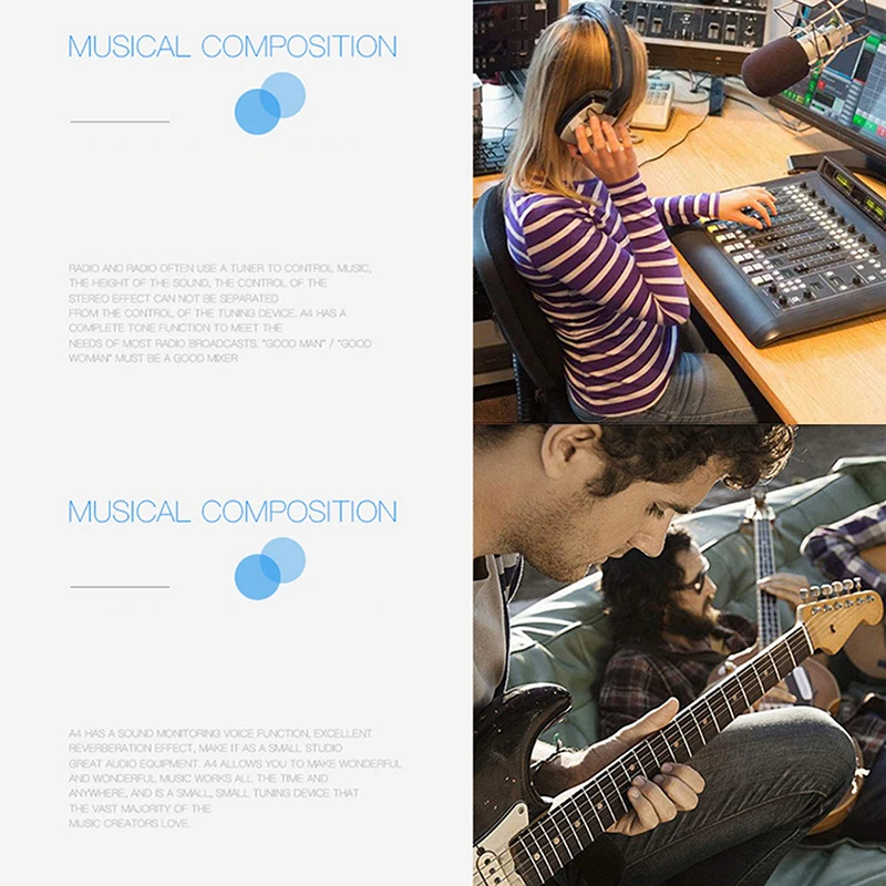 Sound Mixing Console Bluetooth USB Record Computer