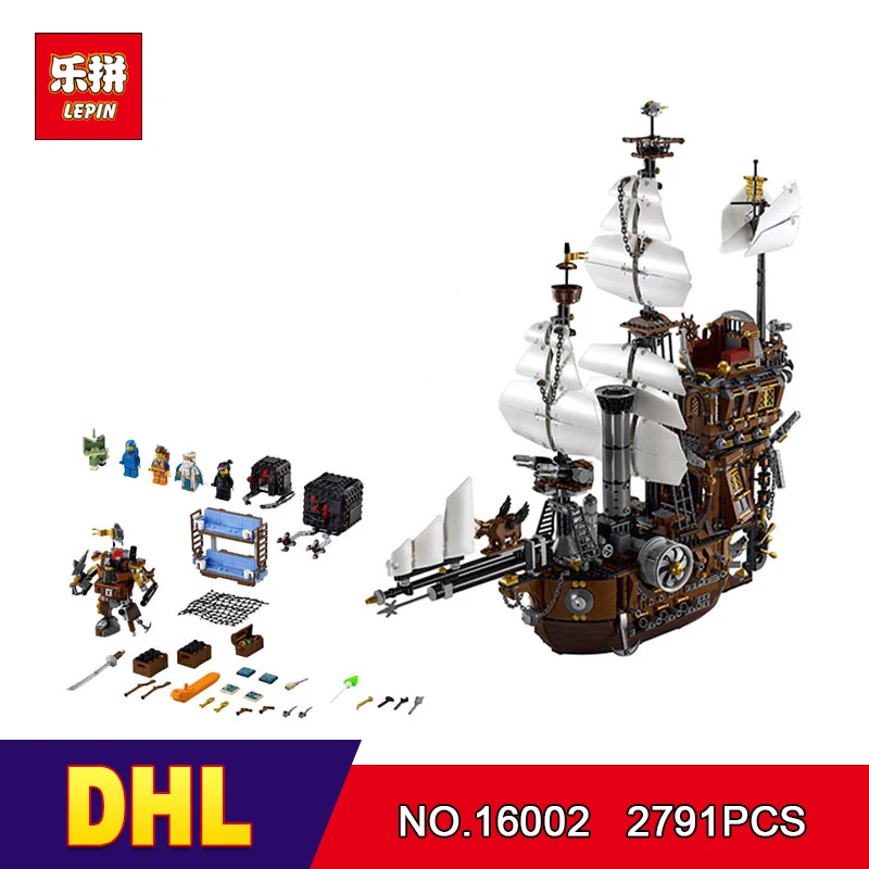 

DHL LEPIN 16002 2791Pcs Pirate Ship MetalBeard's Sea Cow Model Building Kits Blocks Bricks Compatible 10708 Toys