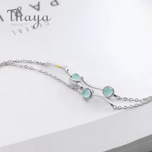Thaya s925 Серебряный Дельфин драгоценный камень двухслойный браслет музыка моря браслет женские ювелирные изделия цепочка звено браслет