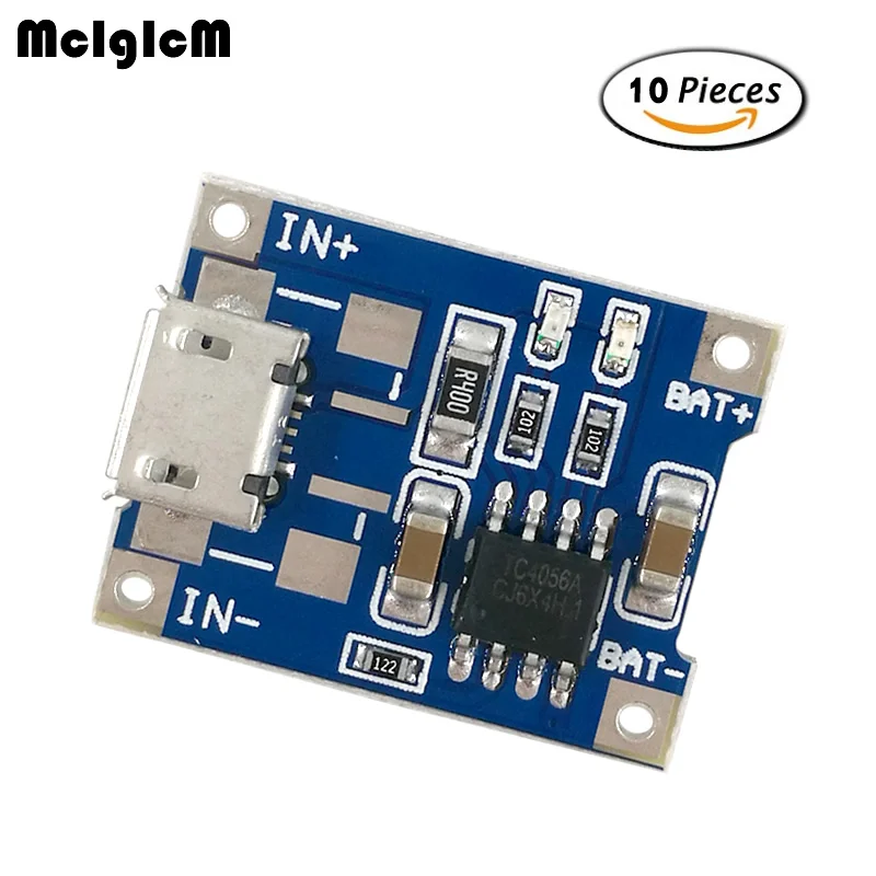 

TP4056 1A Lipo Battery Charging Board Charger Module lithium battery DIY MICRO Port Mike USB