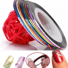 10 Color 20m Rolls Nail Art UV Gel Tips Striping Tape Line Sticker DIY Decoration 01ZX 2O19 9X5H