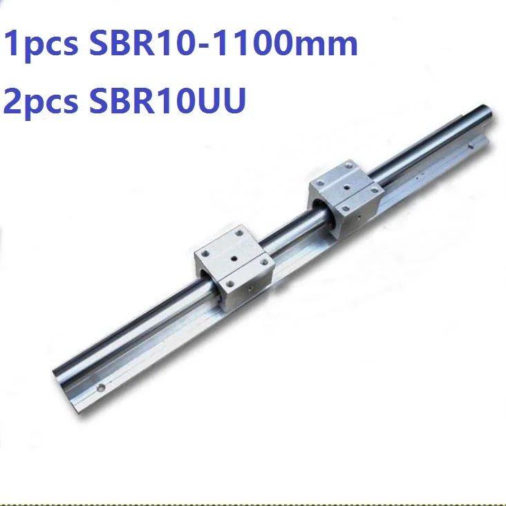 

1pcs SBR10 - 1100mm support rail linear guide with 2pcs SBR10UU linear bearing blocks open type for cnc router