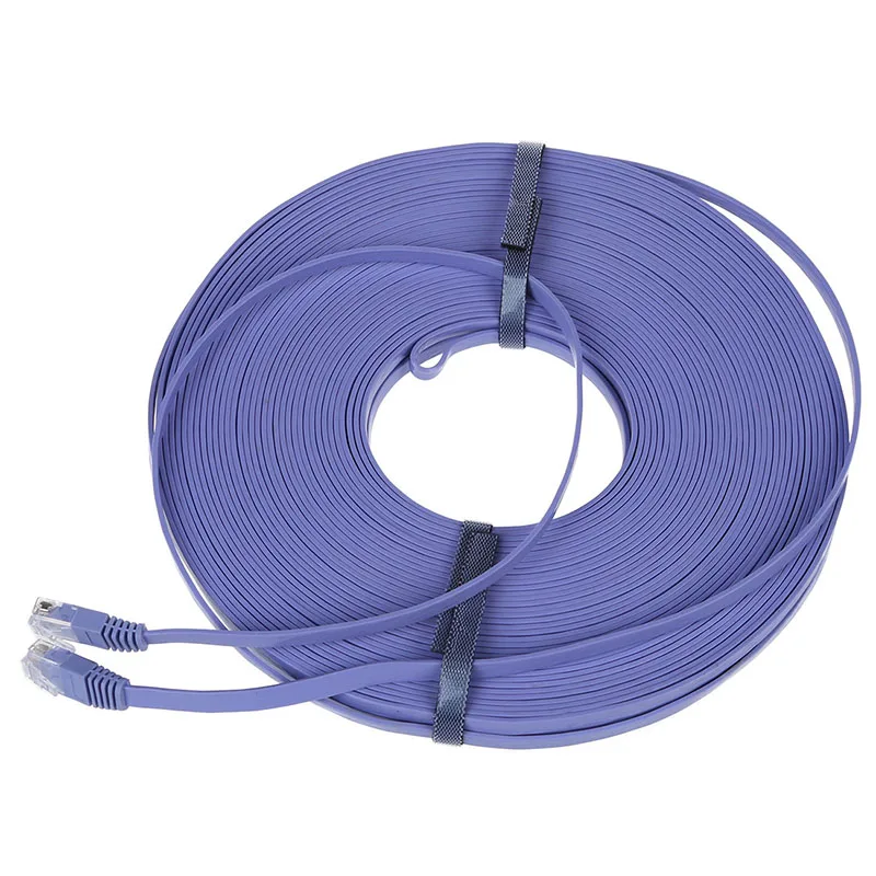 

98FT 30M CAT6 CAT 6 Flat UTP Ethernet Network Cable RJ45 Patch LAN Cord Blue #8