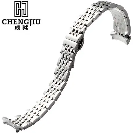 19 мм ремешок для Tissot lelocle1853 T41 развертывания застежка Часы Band матовый Сталь