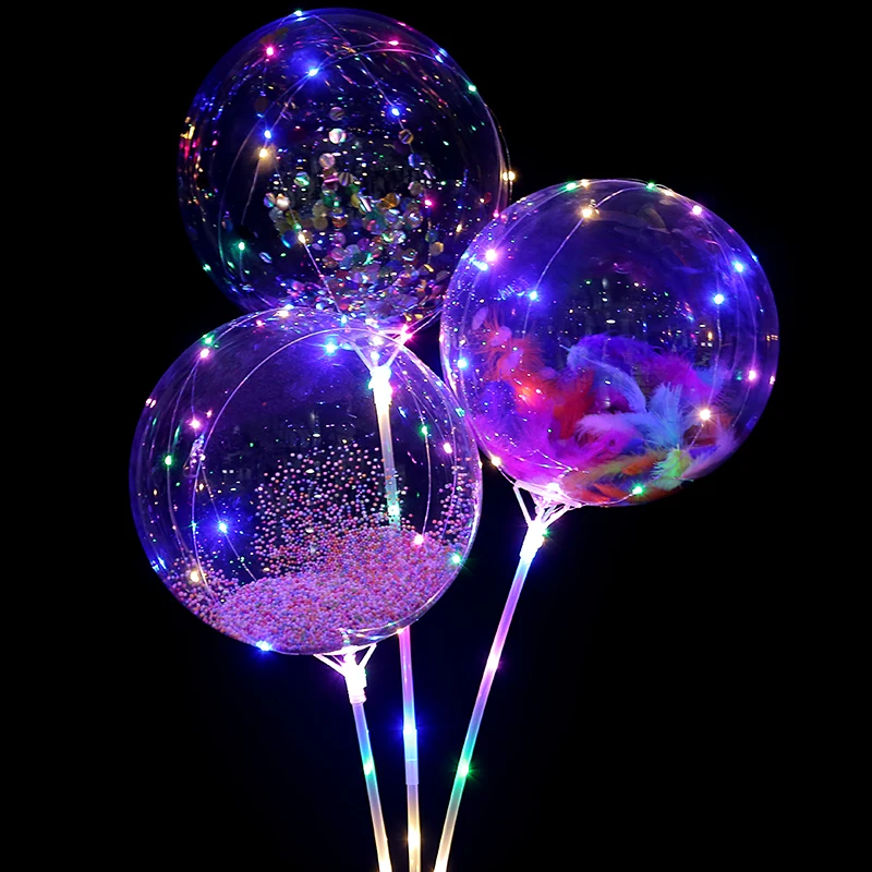 10 шт. светящиеся воздушные шары воздушные гелиевые Led воздушный шар Globos пена перо конфетти шарики для день рождения вечерние украшения Дети 20 дюймов шар