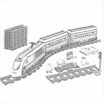 

758pcs city technic passenger electric train building blocks 60197 Bricks Toy
