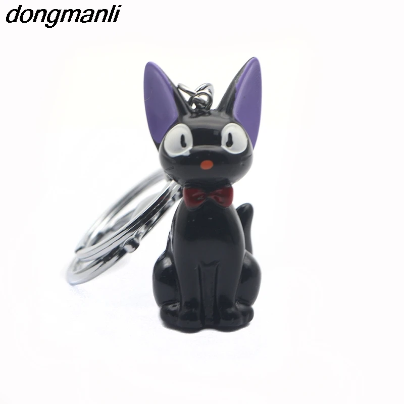 

P1697 Dongamnli Black Cat keychain Anime Kiki's Delivery Service Kiki Cat Resin Action Figures Collection kids Gifts