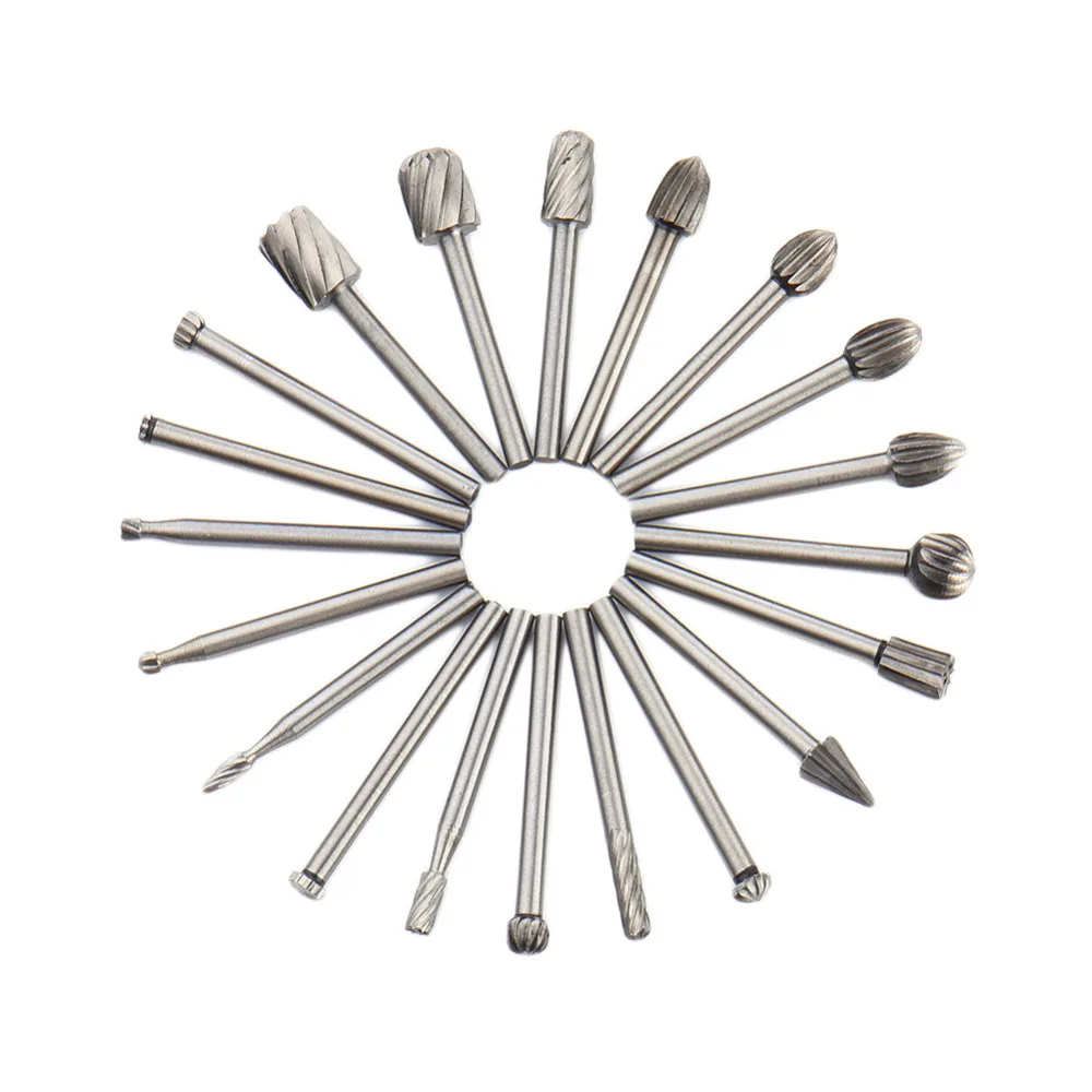 20Pcs/Set HSS Wood Milling Rotary Tools Rotary Tools Carved Cutter Woodworking Carving Tools