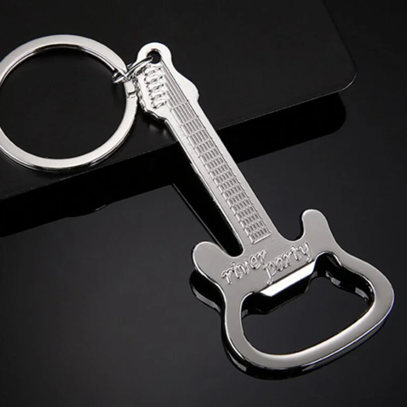 

New Creative 1PC Gift Beer Guitar Bottle Opener Can Opener Bottle Opener Keychain Keyring Key Chain Key Ring Colorful TSLM1