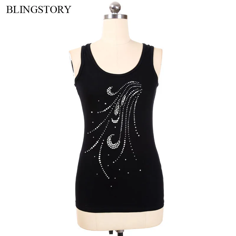 BLINGSTORY كبير حجم تي شيرت المرأة عارضة القطن الصيف قمم الماس الأبيض المحملة قميص فام أكمام Camisetas موهير LP5229060