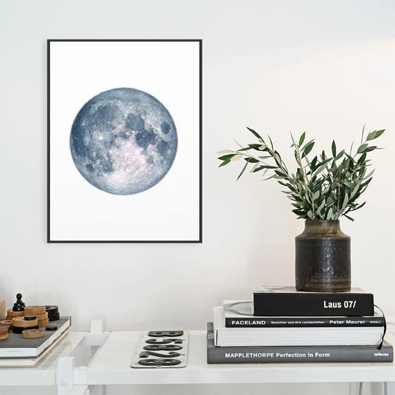 Moon Phases Print Canvas Poster Home Decor