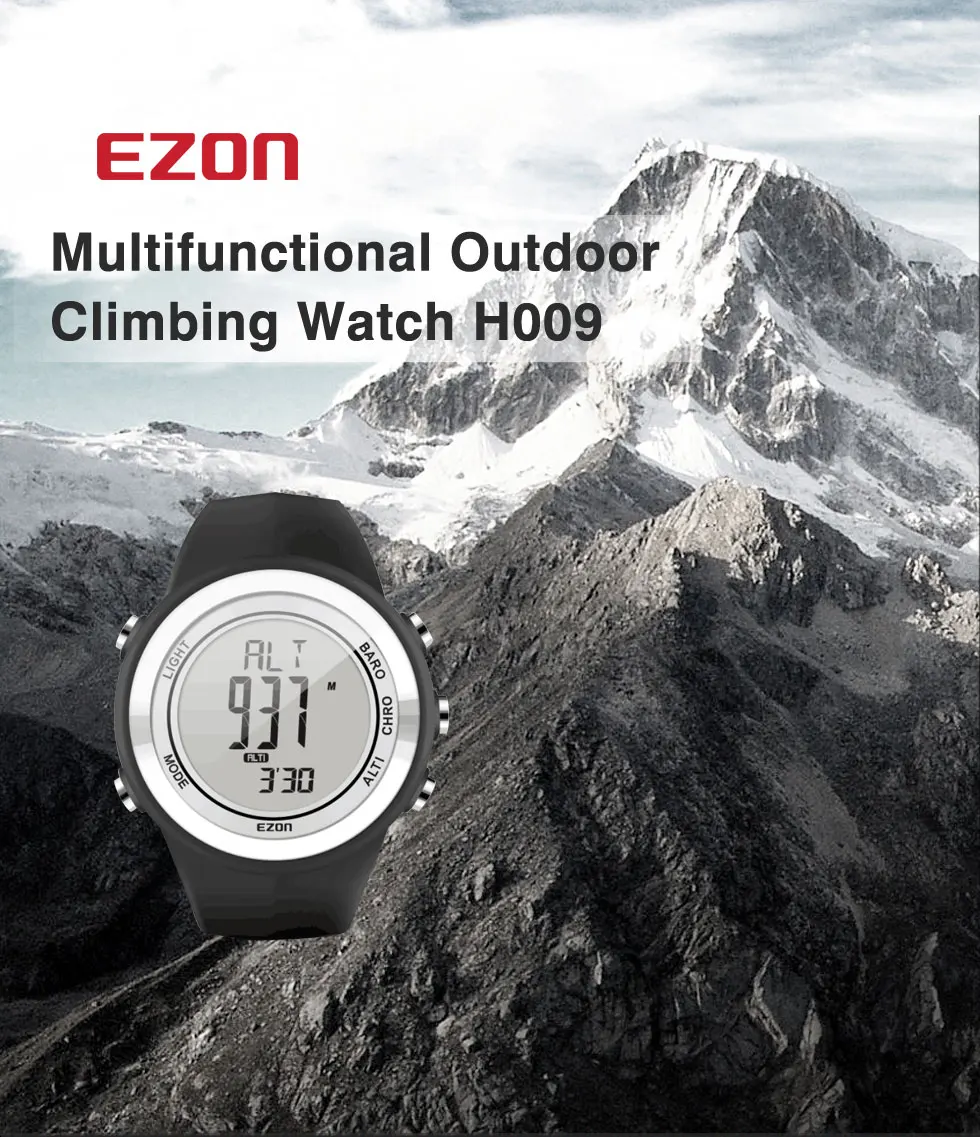 EZON H009 модные спортивные часы походов, альпинизма часы Для Мужчин's винтажные часы высотомер барометр термометр