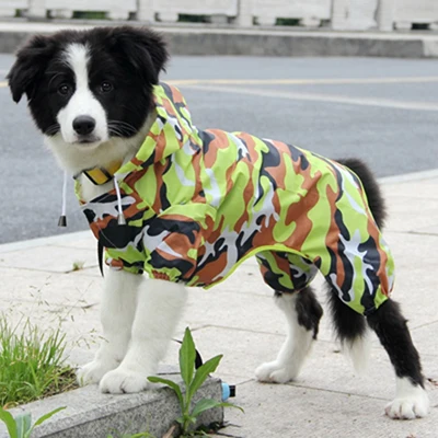 Крутой Камуфляжный плащ-Толстовка для собак водонепроницаемый дождь красивые куртки пальто Верхняя одежда для маленьких собак DOGGYZSTYLE - Цвет: green Camouflage