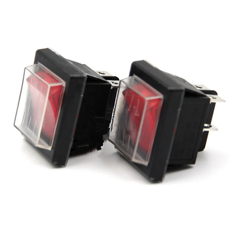 

16A/250V 2pcs/lot Waterproof Power Switch Button Parts Universal Cooker Switch Accessories Power Control Button With Lamp