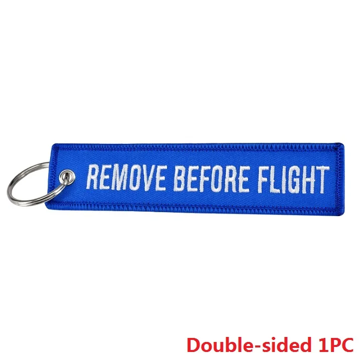 Remove Before Flight брелок на выбор брелок с вышивкой кольцо для авиации подарки OEM брелок для ключей ювелирных изделий, Чемодан тег - Цвет: Синий