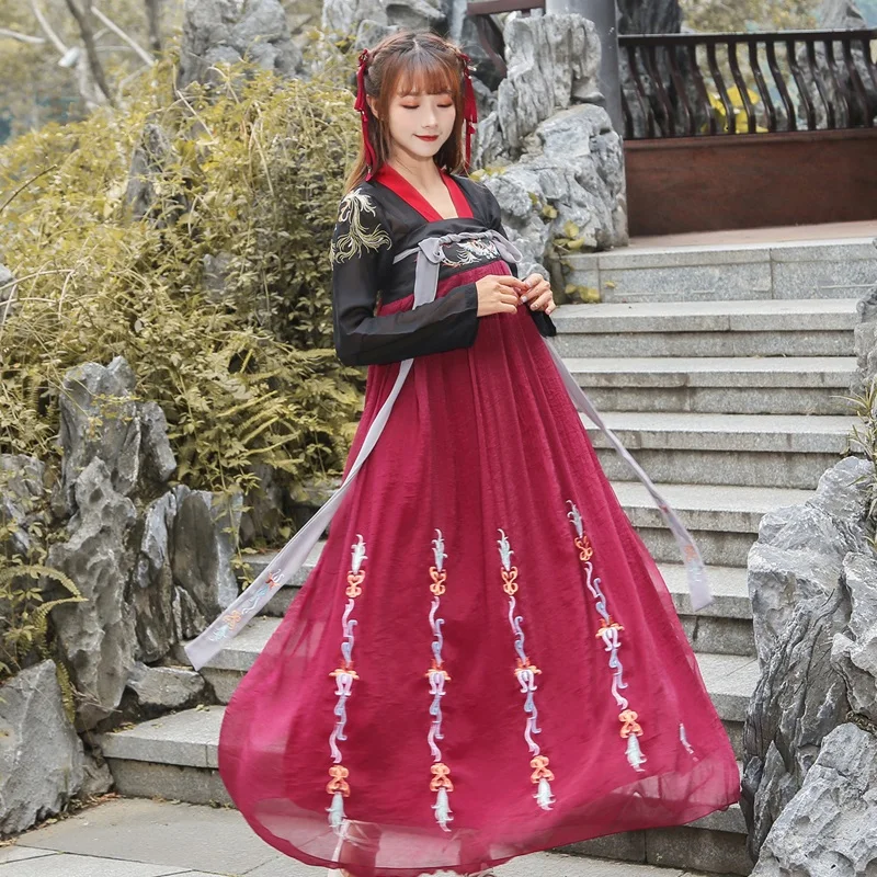 

Hanfu female costume fairy Qiqi Hanfu spring and autumn clothes daily improvement Tang Gufeng fresh and elegant