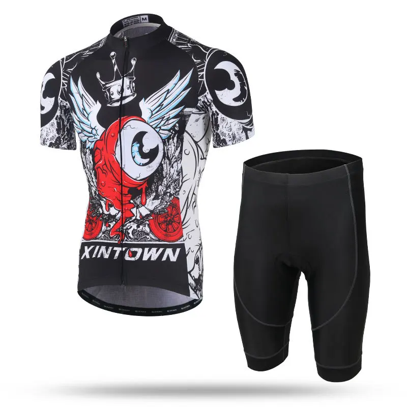 Красный Лидер продаж! XINTOWN команда мужская с коротким рукавом Ropa Ciclismo Майо Vélo комплект горный велосипед одежда дышащий велосипед одежда - Цвет: Красный