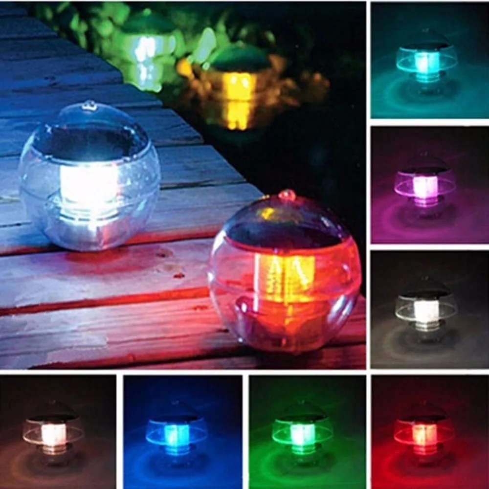 Solar Powered lamps Panel Self Recharging Floating LED Ball for Garden