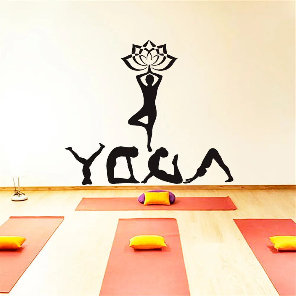 Yoga Meditation Sport Namaste Decal Vinyl Sticker Home Decor Yoga Studio Sport Gym Girl Art
