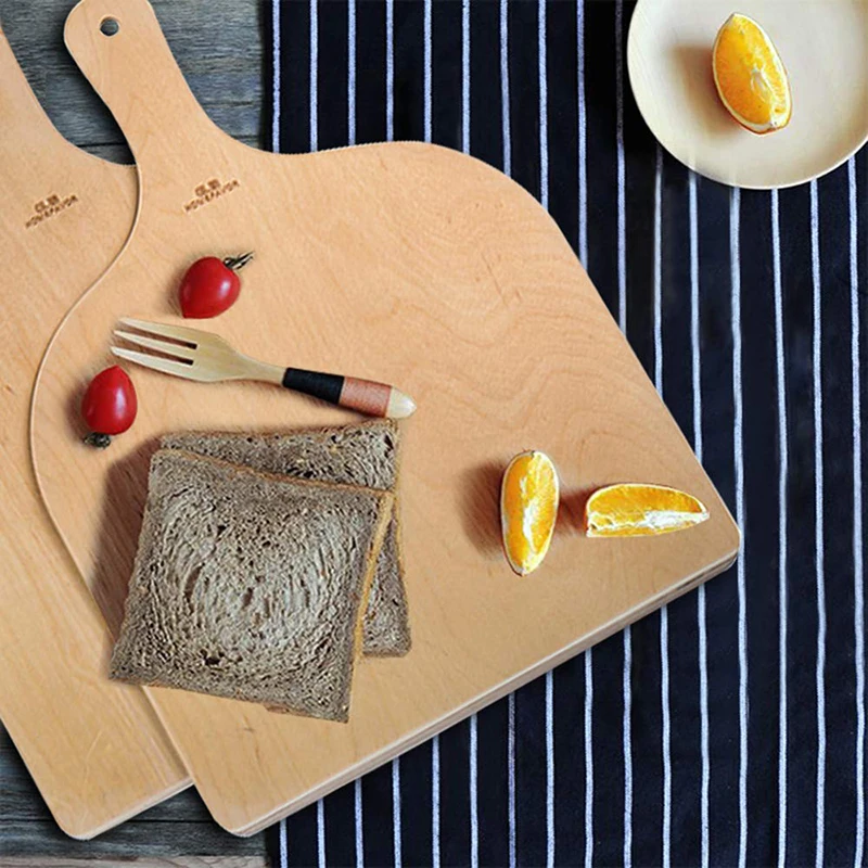 2 Pcs Wooden Pizza Paddle Spatula Pizza Shovel Peel Cutting Board Kitchen Pizza Tray Plate Bakeware Pastry Tools Accessories