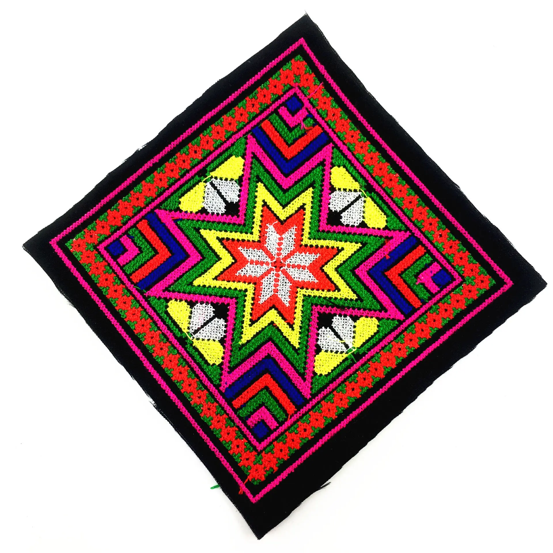 

Cross Stitch Embroidery Patch Big Square BOHO Mandala Applique Garment Accessories Patches for Clothing DIY Bag Material