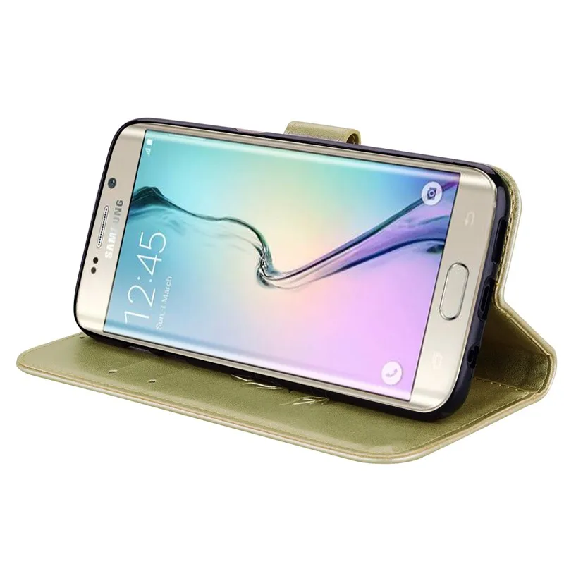 Чехол из искусственной кожи с розами для Samsung Galaxy S6 S7 edge чехол держателем карт