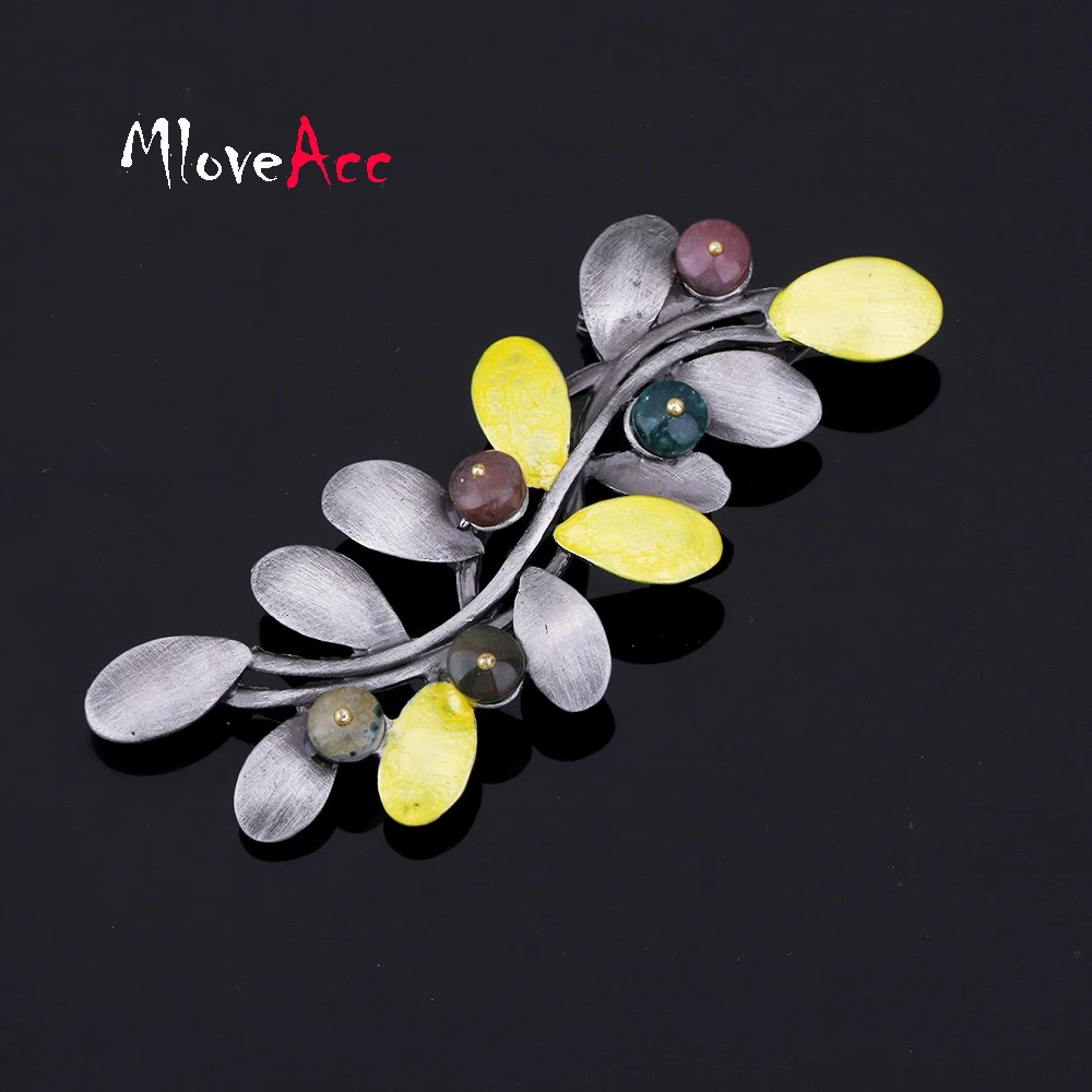 MloveAcc Korea Retro Fashion Style Brooch Leaf Brooch Women Elegant Clothing Accessories Alloy Brooch Pins