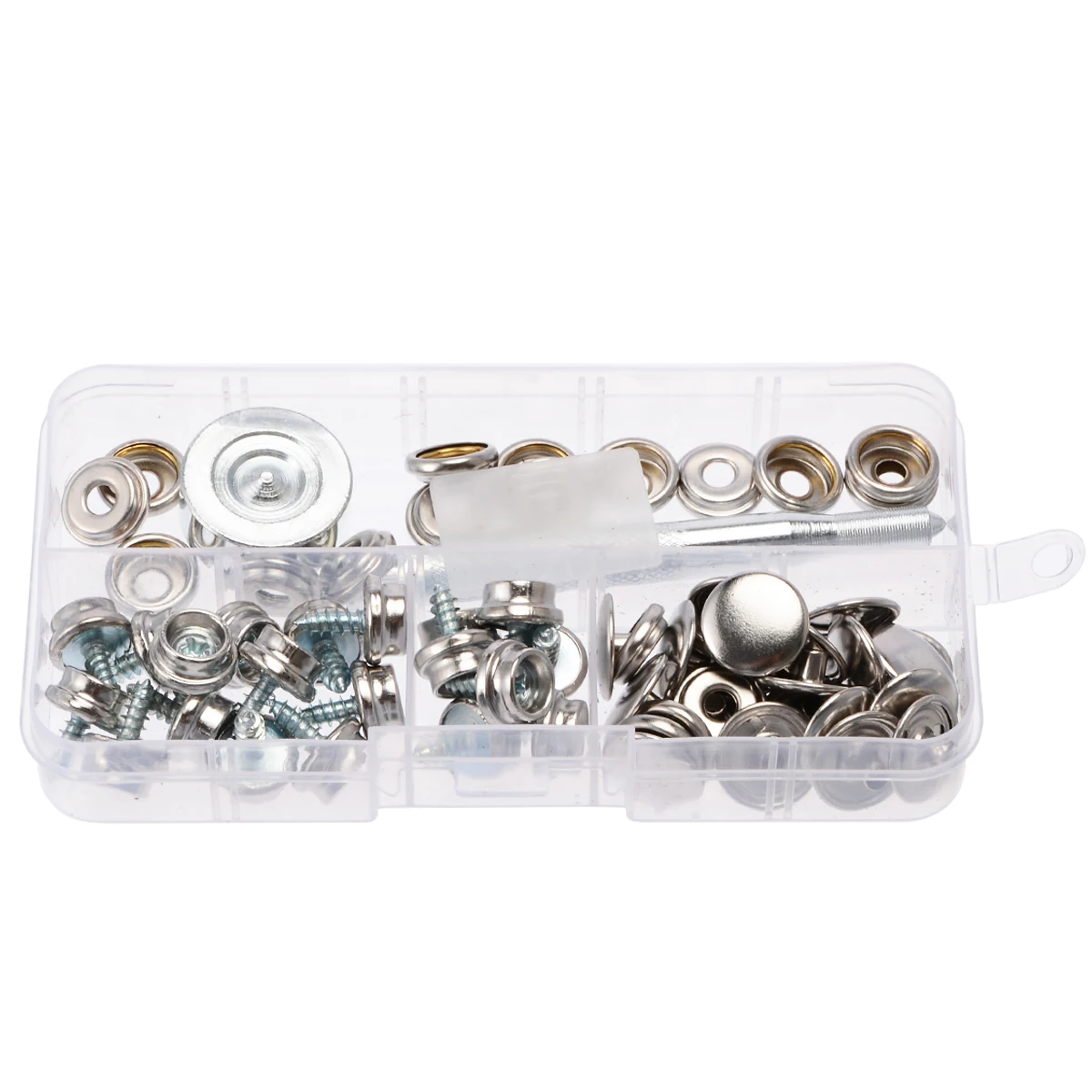 62pcs 5/8" Snap Fastener Screw Buttons with Buttons Sockets and Screw Studs Attaching Tool for Tent Boat Marine Canvas Cover