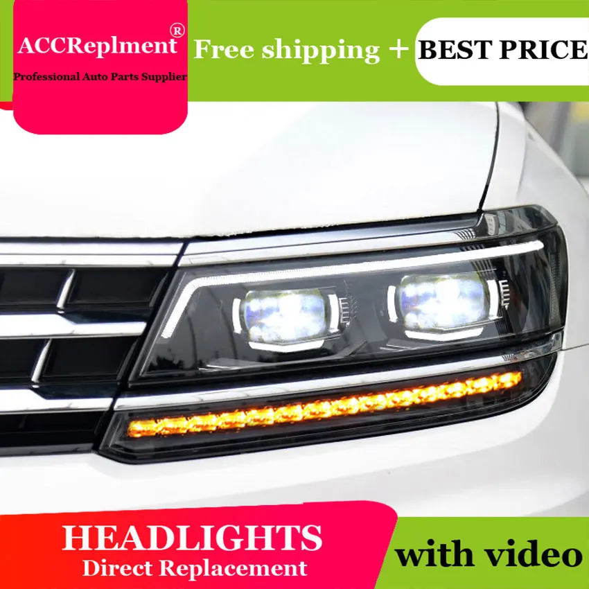 AUTO PRO 2017 For vw tiguan headlights car styling Q5 bi xenon lens LED