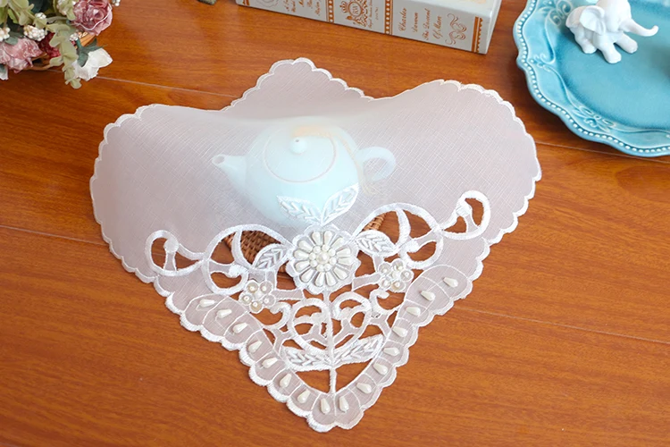 Корейский Блеск блёстки кружева коврик с вышивкой бисером Doily кофейная кружка набор подставок под напитки чайное Полотенце Рождество свадебное украшение