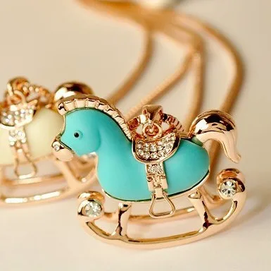 Fashion cute decorative delicate small horse sweater necklace female | Украшения и аксессуары