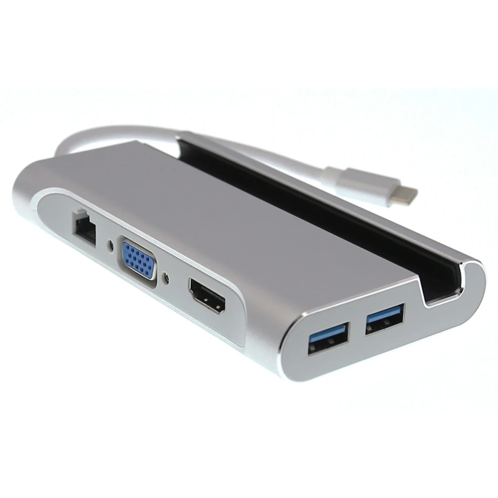 USB C To 4K HDMI VGA Rj45 Ethernet USB 3.1 C Type Charging Adapter Hub