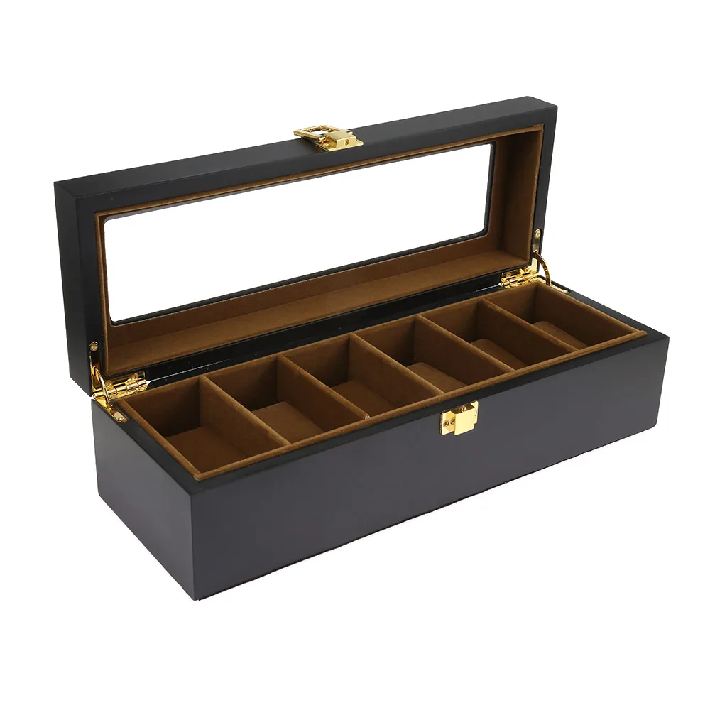 

2019 New Arrival 6 Grids Wooden Watch Box Jewelry Display Storage Organizer High Quality Watch Case Jewelry Display Watch Boxes