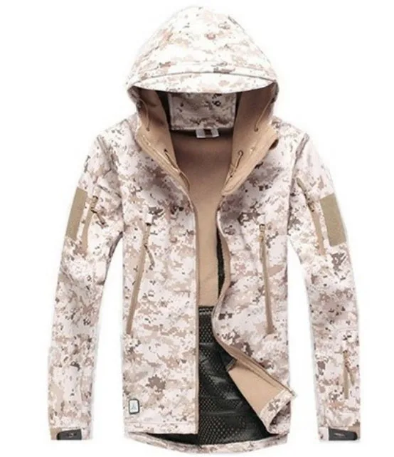 Мужская зимняя водонепроницаемая верхняя одежда, тактическая куртка для альпинизма, охоты, походов, треккинга, скрытень, флисовая верхняя одежда, куртки с капюшоном, военная армейская куртка
