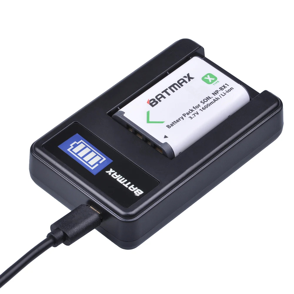Аккумуляторы Batmax 4x NP BX1 NPBX1 + зарядное устройство USB с ЖК дисплеем для Sony DSC RX1 RX100 AS100V
