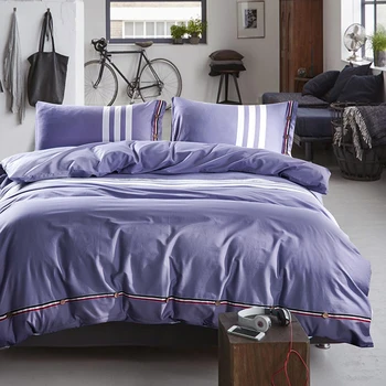 

New Fashion luxury bedding set queen/king size 100% cotton bed set 4pcs Solid duvet cover bed sheet sets white black pink blue