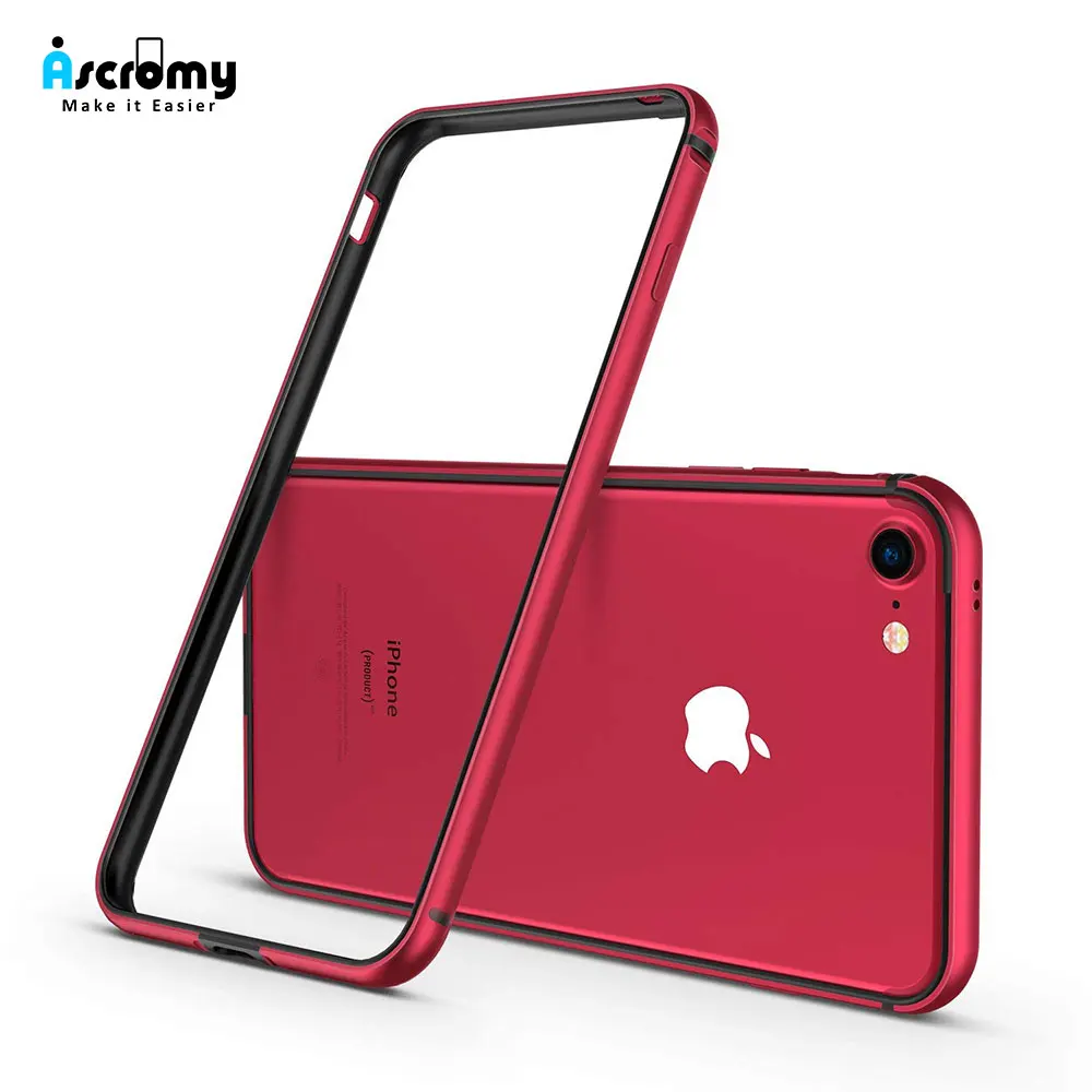 Ascromy For iPhone 7 Bumper Case No Back Aluminium Frame Rubber TPU Shockproof Coque Funda For iPhone 8 Plus 7 8plus Accessories (1)